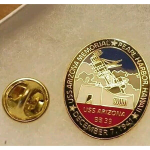 USS Arizona Memorial Pearl Harbor Lapel Hat Pin Tie